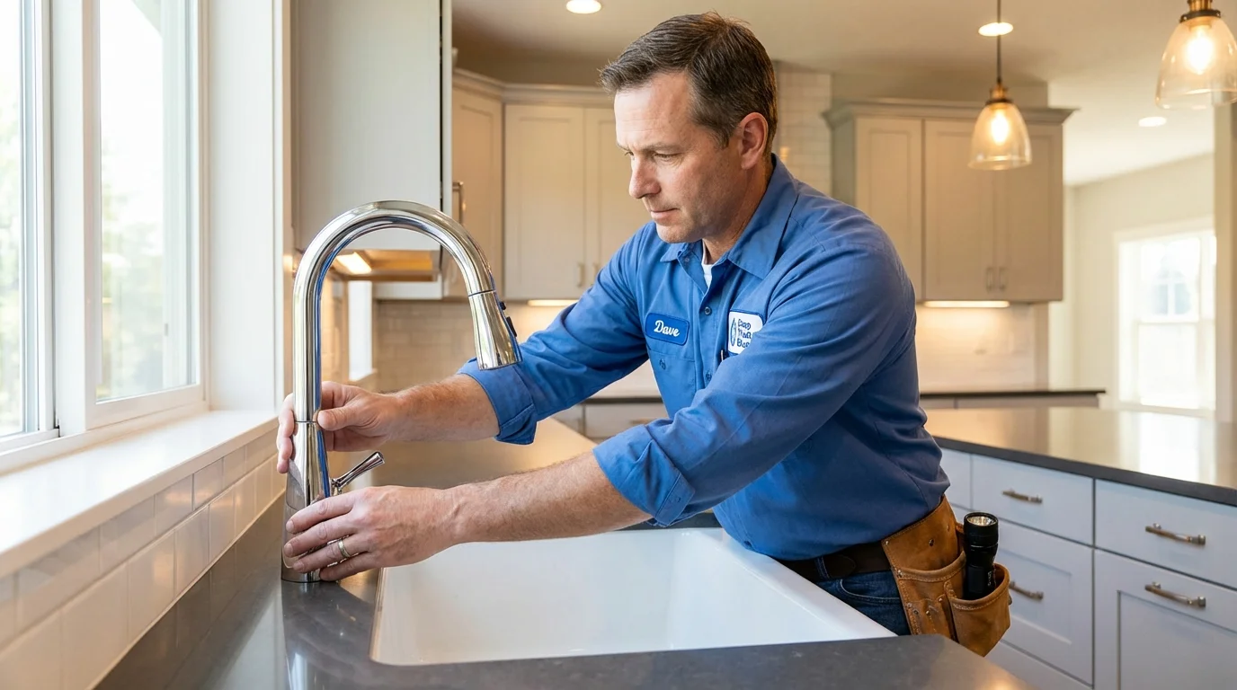 Kitchen faucet installation by Johns Plumbing LLC in Muenster